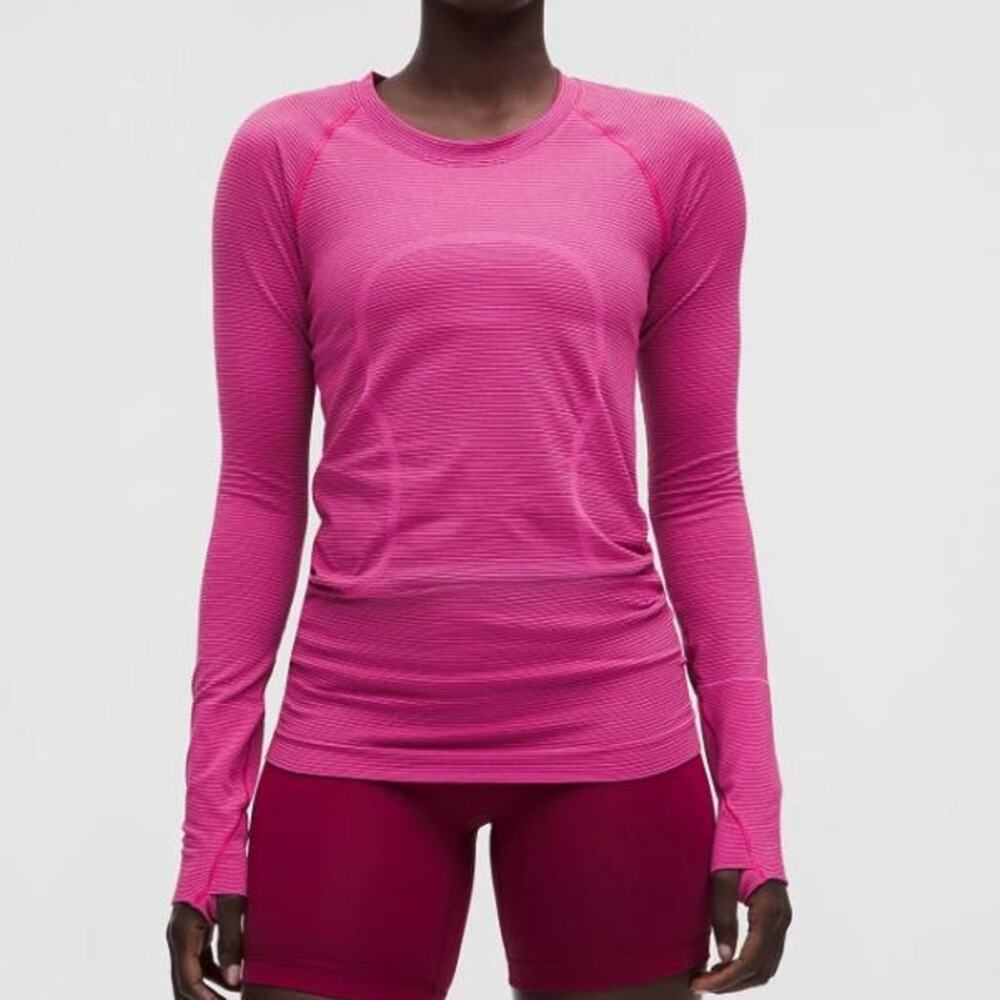 Lululemon Swiftly Tech Long Sleeve Shirt Women's Size 8 Pink Running Activewear